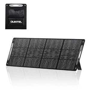 OUKITEL Tragbares Solarpanel, 200 W, 21 V, monokristallin, faltbar, IP65, wasserdicht, Solarladegerät für tragbare Energiestationen, Camping, Wohnmobil, Notfälle