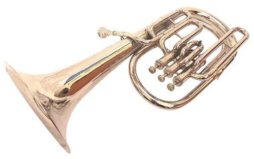 Brass-India Silver Finish Hand Made Brass Alto Horn, Baritone Bb Pitch, Silver Plated, with Hard Case
