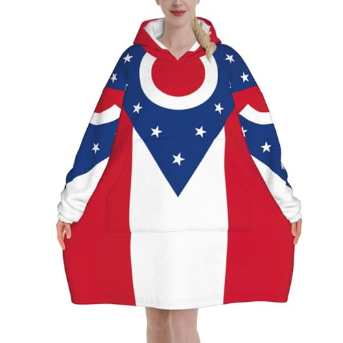 Couverture à capuche en flanelle épaisse Ohio premium pour adulte