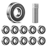 10 Pcs 608 2RS Ball Bearings,Bearing Steel and Double Rubber Sealed Miniature Deep Groove Ball Bearings (8mm x 22mm x 7mm) for 3D Printer, Skateboards, Electric Motor, Scooters (10)