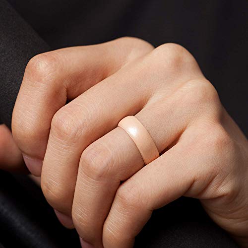 Thunderfit Silicone Wedding Ring For Women - 1 Ring (Rose Gold, 5-5.5 (16.10Mm) #TOP2