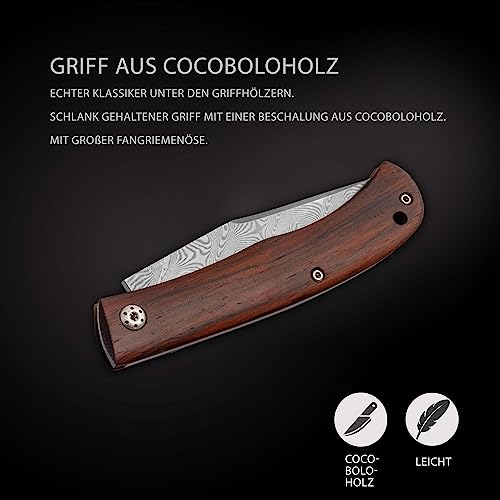 Böker Plus Slack Damast Taschenmesser mit Cocobolo-Griff