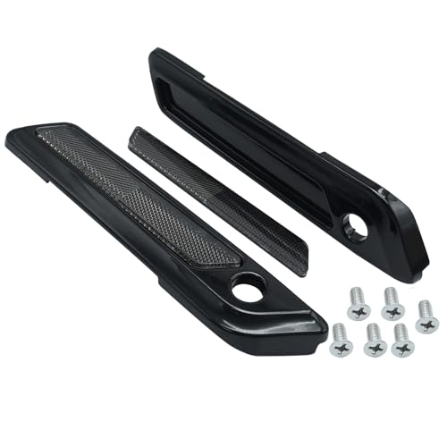 laffoonparts Black Saddlebag Outer Lid Hinge Latch Covers, Replacement for Harley Touring Street Glide Road Electra 2014-2021 (Black Smoke)