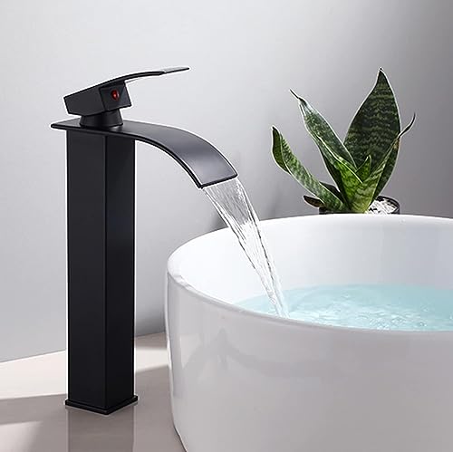 Robinet de lavabo cascade noir fini les projections d'eau - 2