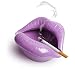 Ceramic Lip Shape Ashtray Cigarette Ash Holder Smoking Accessories Lips Storage Decoration Ashtray Figurines Tabletop Ornaments Creative Cigar Ash Tray For Smokers Home Office Decor (Purple)
