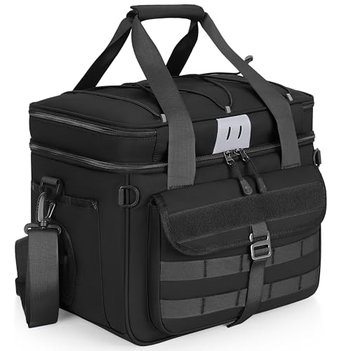 LGAG 30L Large Fishing Tackle Bag, Waterproof Tackle Box Bag for Saltwater & Freshwater Fishing, Gear and Equipment Storage, Padded Shoulder Strap, Gift for Men, Black