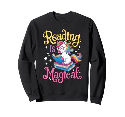 Leer es mágico lindo unicornio arcoirbow book amante lector Sudadera