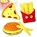 Cibo Cuscino Peluche Carino Patatine Fritte Cibo Peluche Ripiene Pizza Bella Enorme Hamburger Cuscino da Tiro Cibo Divertente Peluche Cuscino Cibo Peluche Set Cuscino per Bambini -A- Set