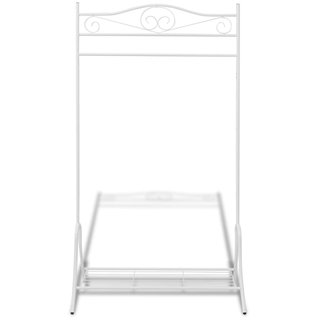 vidaXL Portant à vêtements Blanc Acier