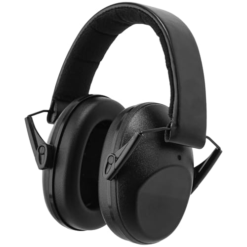 CUXFLS Kids Noise Cancelling Earmuffs, 25-30dB Noise Reduction Hearing Protection for Children, Adjustable Headband for Autism Sensory Needs, for Concerts Fireworks Travel Study(Black)