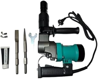 (R.S) ENTERPRISES Traders Electric Demolition Hammer Machine, 5 Kg, 1500W, Heavy Duty Breaker with Side Handle, Corded Electric, Metal, Blue and Black, Industrial Power Tool