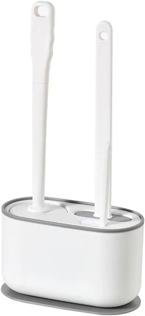 3Pcs/Set Wall Mounted Long Handle Toilet Brush Set Silicone Soft Bristle No Dead Corners Gap Brush Bathroom Cleaning Brush(A)