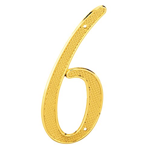 Numéro de maison 10,2 cm PRIME-LINE MP4286 en zinc laitonné pour signalisation extérieure