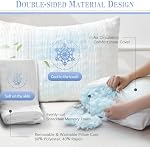 Oreillers rafraîchissants Meoflaw pour dormir taille standard ensemble de 2, oreiller en mousse à mémoire déchiquetée, oreiller standard à loft ajustable pour dormeurs sur le côté et le dos - fermeté moyenne