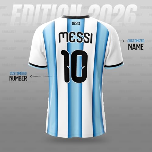 Image of YOURJERSEY Football World Cup 2026 Football Jersey All Team Jersey Custom Name & Number Print | Fan Personalised T-Shirt Sizes for Kids 2Y to Adults 4XL
