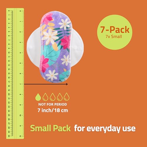 Image of Non-Slip Premium Organic Cotton Reusable Panty Liners (Small, 7 Pack)