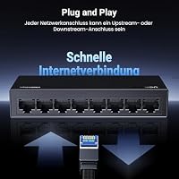 UGREEN LAN Switch 8-Port Netzwerk Switch Gigabit Switch automatische Geschwindigkeit von 10/100/1000Mbps, Duplexanpassung,Plug and Play,Ethernet Switch für TV/Laptop/Switch/Router/Monitor – Ansicht 3