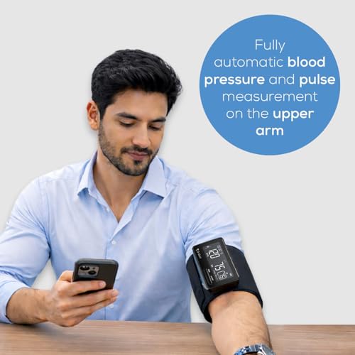 Image of Dr. Odin OBP201BT Digital Blood Pressure Monitor with Smart App Connectivity, Tubeless Design, Large LCD Display, Accurate One-Touch Operation with Type-C Cable (Black)