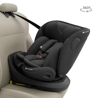 Kinderkraft I-GROW 2 PRO Seggiolino auto 0-36 kg, I-SIZE 40-150 cm, Seggiolino 360 girevole, con Isofix Base, Reclinabile Posizione sdraiata, Poggiatesta regolabile, Gruppo 0 1 2 3, Nero