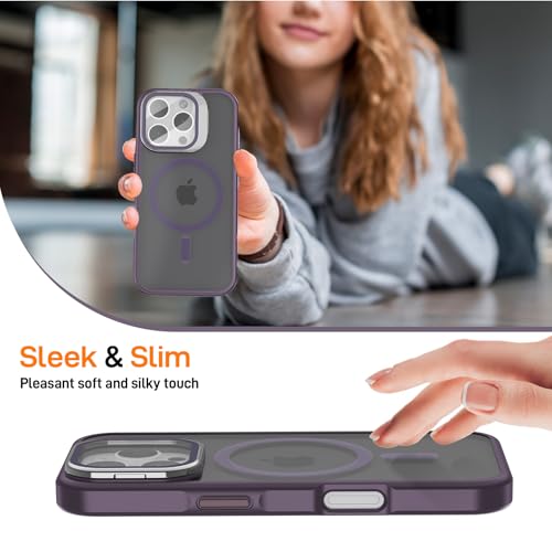 Housse iPhone 16 Pro premium violet mat avec protection verre trempé intégrée