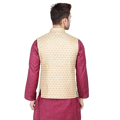 Image of Badoliya & Sons Men's Brocade Zari Nehru Jacket /Waist Coat