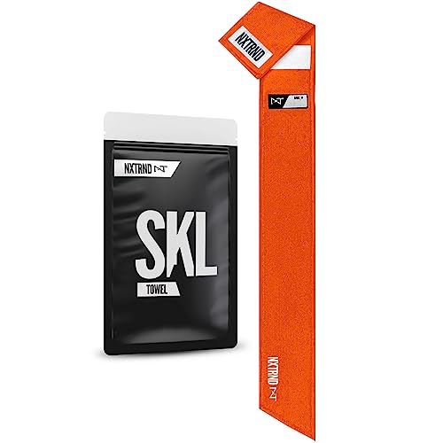 Nxtrnd SKL Football Towel, Thin Sports Towel, Dries Hands & Football Accessories (Orange)