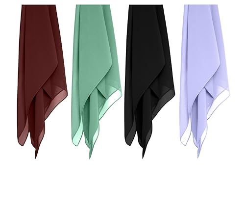 Image of Premium Georgette Hijab for Girls & Women | Lightweight and Breathable | Combo Pack of 4 | 180 cm x 70 cm