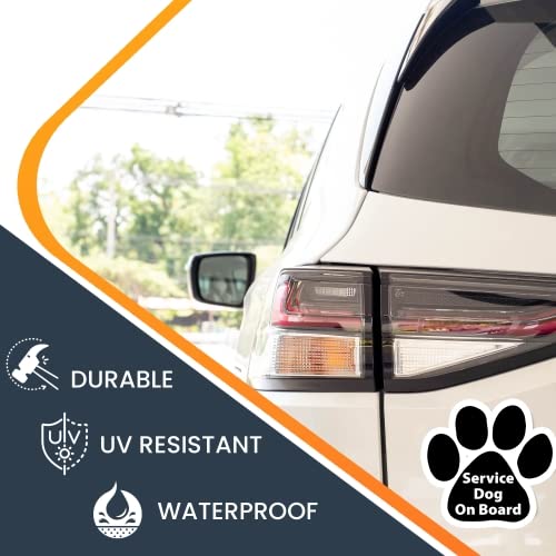 Image of Magnet Me Up Service Dog Pawprint Car Magnet, Made in USA | Heavy duty magnetic decal for car, truck, SUV or fridge, full color UV printed