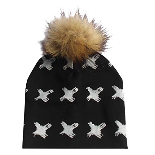 Hergon - Gorro de algodón para bebé, diseño de Animales, con pompón Desmontable, Algodón, A, Medium