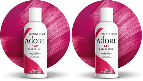 Adore Shining Semi Permanent Hair Colour, 142 Pink Blush (Pack of 2)