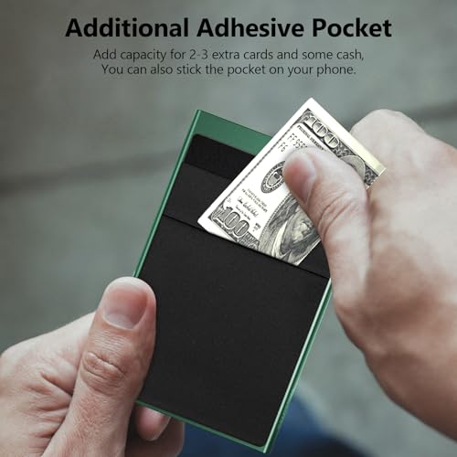 Image of Gifts for Men, Pop Up Minimalist Wallet for Men RFID Blocking Slim Credit Card Holder Front Pocket EDC Mens Wallet (Green)