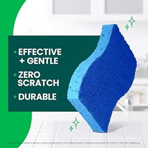 Scotch-Brite Zero Scratch Scrub Sponges, 6 Kitchen Sponges for Washing Dishes and Cleaning the Kitchen and Bath, Non-Scratch Sponge Safe for Non-Stick Cookware Scotch Brite Zero Scratch Scrub Sponges 6 Kitchen Sponges for Washing Dishes and Cleaning the Kitchen and Bath Non Scratch Sponge Safe for Non Stick Cookware