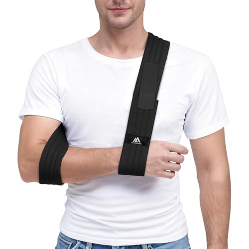 flintronic Universal Armschlinge 180cm Verstellbar Leicht Komfortabel Schulterschlinge Schneidbar Armschlinge Rechter Arm für Handgelenk Ellbogen Brüche Prellungen Verrenkungen Schwarz