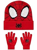 Marvel Bonnet Spiderman Et Gants, Chapeau Et Hant Hiver, Spider-Man Bonnet Enfant, Taille ...