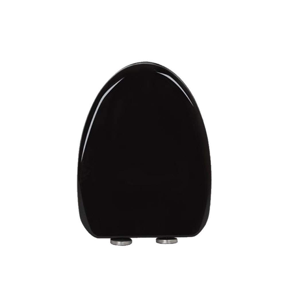 Nviusdsj Black Toilet Seats, Toilet Seat V-Shape With Adjustable Hinge Mute Top Mounted Ultra Resistant Lid(Black)