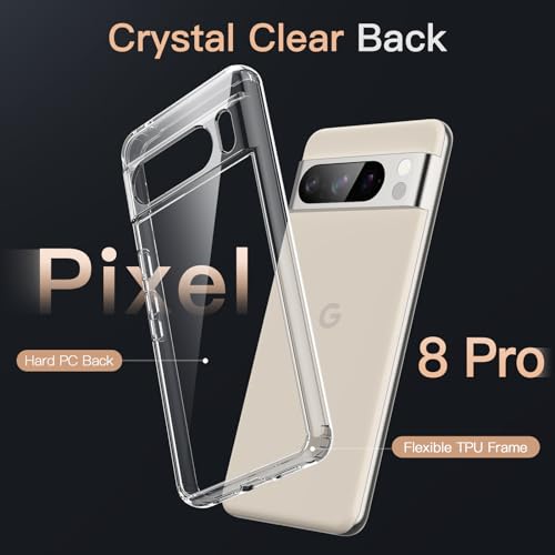 Image of JETech Case for Google Pixel 8 Pro, Anti-Yellowing, Clear