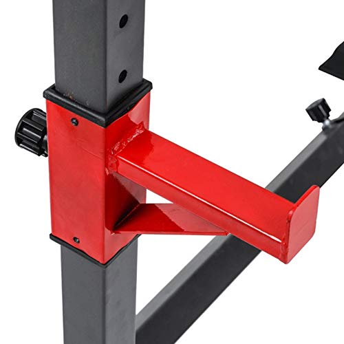 quistrepon Barbell Rack, 550Lbs Max Load Adjustable Squat Stand, Dipping Station Weight Bench Adjustable for Gym/Home Gym Black