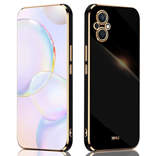 QIYIN Coque pour Oppo Reno 8 Lite/Oppo Reno7 Lite/Reno7 Z, Silicone Coloré Case Protégez la Caméra, Étui Ultra-Fin Antichoc pour Femme (Noir) Cover