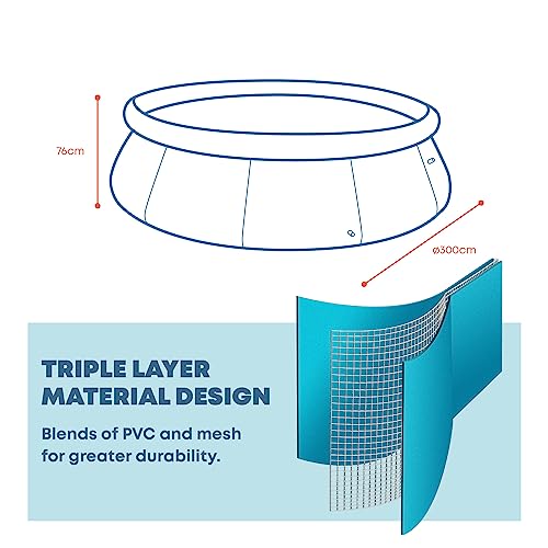 SPLASH! 10ft Inflatable Swimming Pool – Quick Set Garden Paddling Pool with Double Vinyl Wall, Hose Adaptor, Safety Valve & Repair Patches – Outdoor Summer Water Fun for Kids & Adults - Image 6