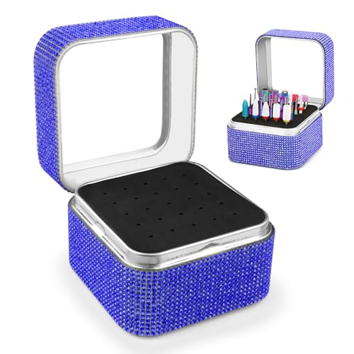 Cellentool ネイルドリルビットホルダー ラインストーンケースボックス - Efile ネイルビット ディスプレイオーガナイザー コンテナ 25穴 防塵 ポータブル 収納ボックス マニキュアツール用 (ドリルビットは含まれていません)の商品画像（Amazon）
