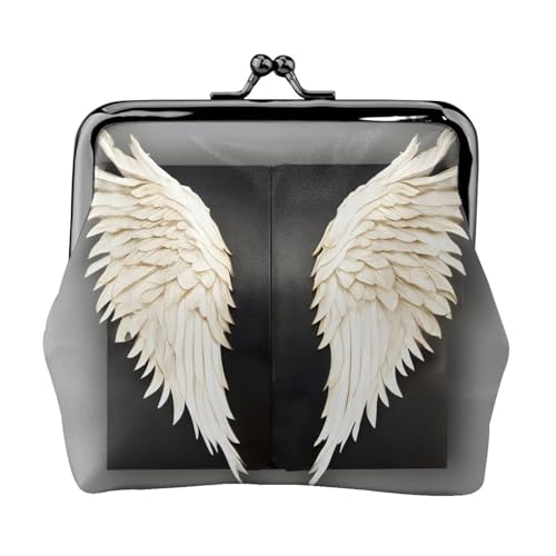 angel feathers small wallets woman,wallets for women,coin purse for women,small womens wallet,with zipper and kiss lock - Main Image