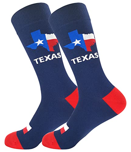 BUENWAZ Texas Flag Socks for Men Lone Star State Themed Socks Gift for Texans