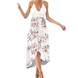 *★♥Telas: siempre ofrecemos telas y ropa de alta calidad. Ropa de mujer de talla grande, retro, con cuello en V, estampado, espalda abierta, encaje, falda larga, buena transpirabilidad, estilo de moda, mini estilo sexy.