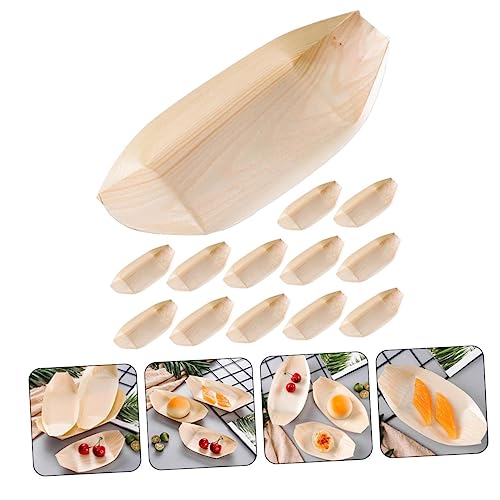 Platos desechables de madera para sushi 100 unidades miniatura 7