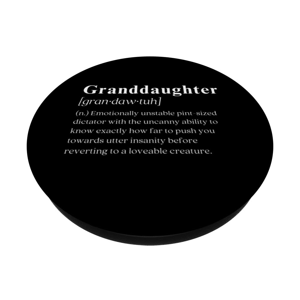Grandparent Humor, Nana Papa Funny Granddaughter Definition PopSockets Swappable PopGrip, Black - Image 2