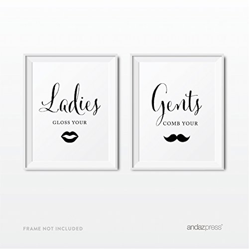 Andaz Press Wedding Party Signs, Formal Black and White Print,