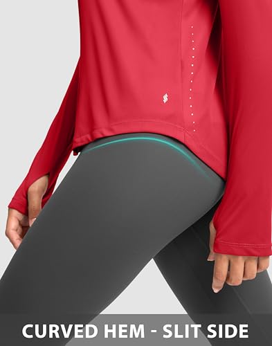 Image of Soothfeel Lightweight Long Sleeve Workout Tops for Women Gym Running Shirts