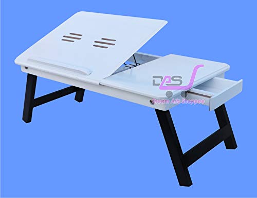 Dime Arts Shoppee Multi Utility Adjustable Foldable Laptop Table (White) (B08ZNH35SB) Amazon Price History, Amazon Price Tracker