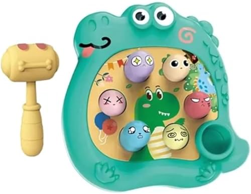 Brinquedo Educativo Dinossauro com Martelo, Multicolorido, Madeir...