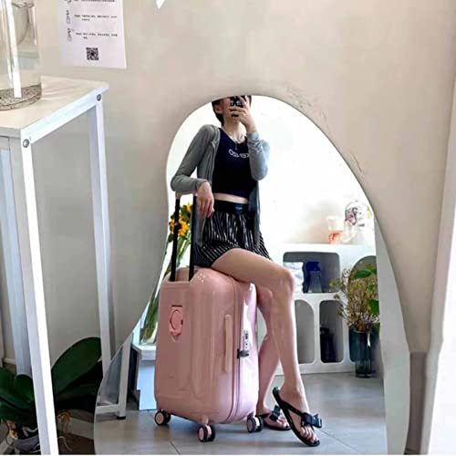 Trolley Suitcase, Height Case, Charging with Cup Holder, Combination Lock, Universal Wheel Suitcase,Pink-60 * 40 * 30CM3